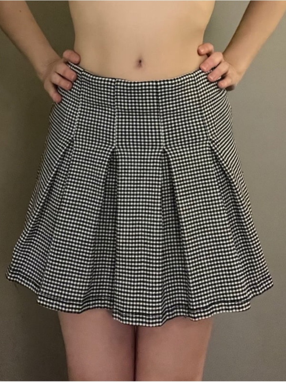 Black & White Fashion Nova Houndstooth  Skirt, S/M